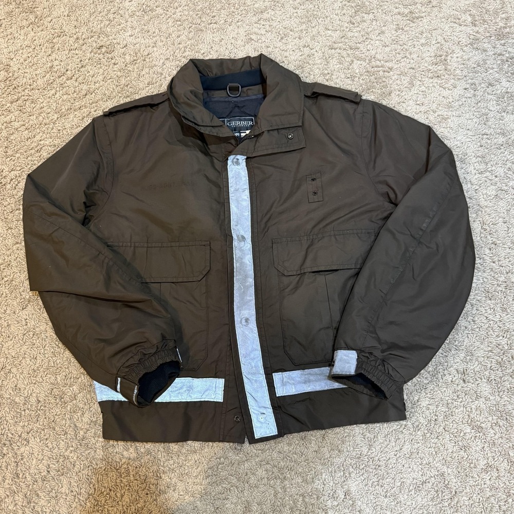 Gerber Jacket Mens Medium Brown Thinsulate Bomber Reflective Work Zip Insulated